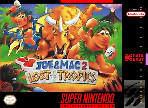 Joe and Mac 2 Lost in the Tropics box art for Super Nintendo